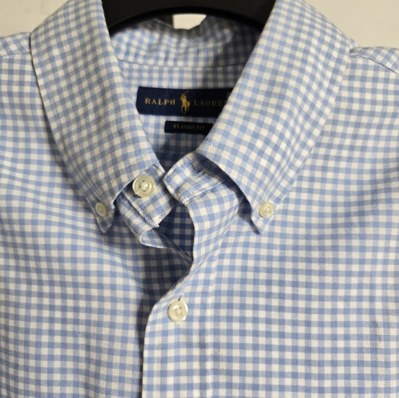 Ralph Lauren Men's Blue Checkered Classic Fit Performance Shirt XL TG - Picture 9 of 9